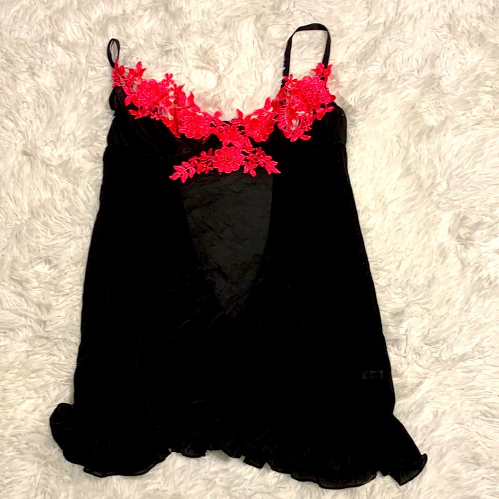 Hot Pink and Black Slip